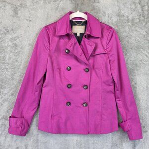 Banana Republic Jacket Womens Petite XS Pink Double Breasted Short Peacoat Lined